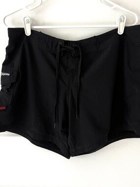 Maui Rippers Black 4-way Stretch Board Shorts Size 12 5” Inseam